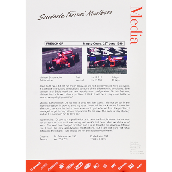 Scuderia Ferrari F1 Press Release-25.06.2000 French GP