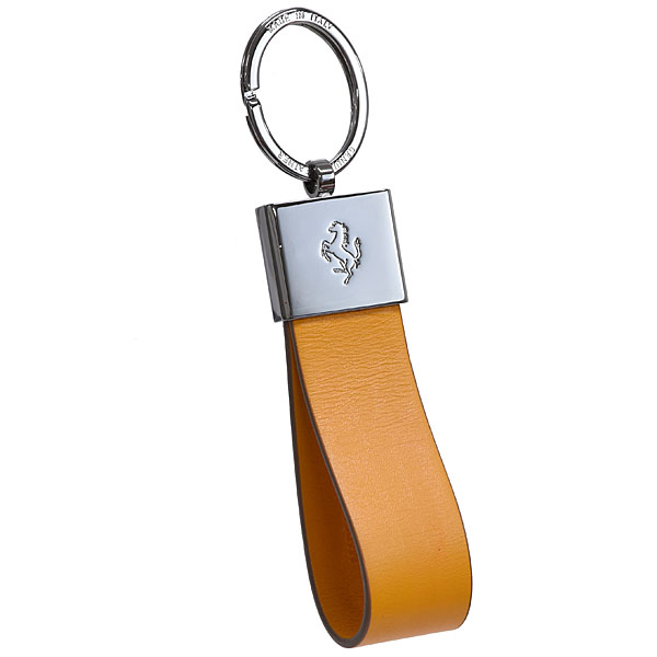 Ferrari Official Leather Strap Keyring by Tod's (Yellow) 